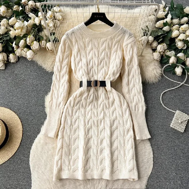 Mini dresses with bow accents for a sweet look Heathrow Statement Knitted Dress with Belt Mini dresses with bow accents for a sweet look Heathrow Statement Knitted Dress with Belt