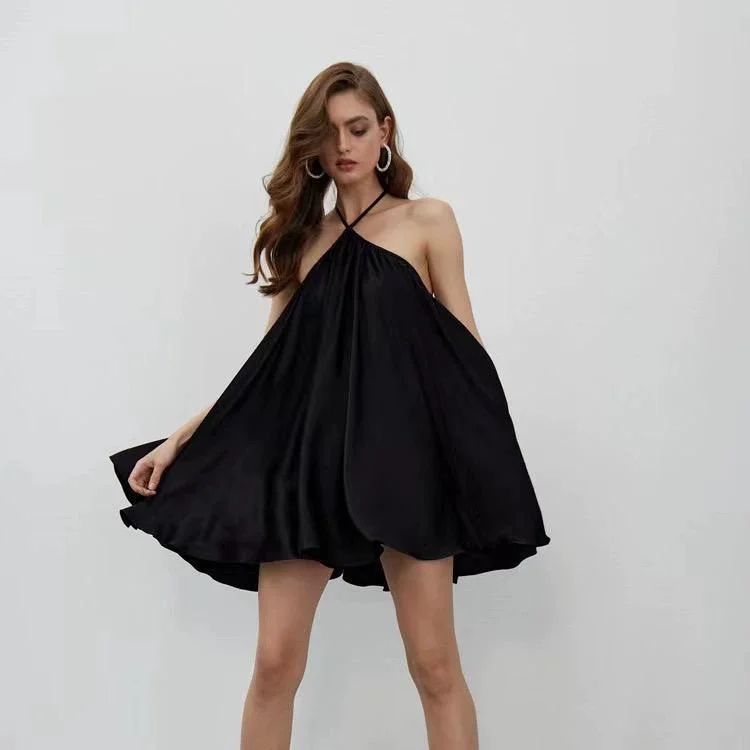 Mini dresses with geometric prints for a modern aesthetic Romilly Halter neck Dress
