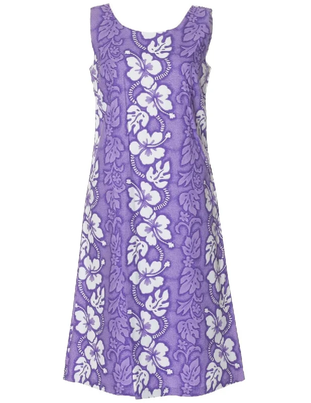 Midi dresses with mesh inserts for a trendy and breathable option Hawaiian Dress Hibiscus Leis Bias Knee Length Midi dresses with mesh inserts for a trendy and breathable option Hawaiian Dress Hibiscus Leis Bias Knee Length