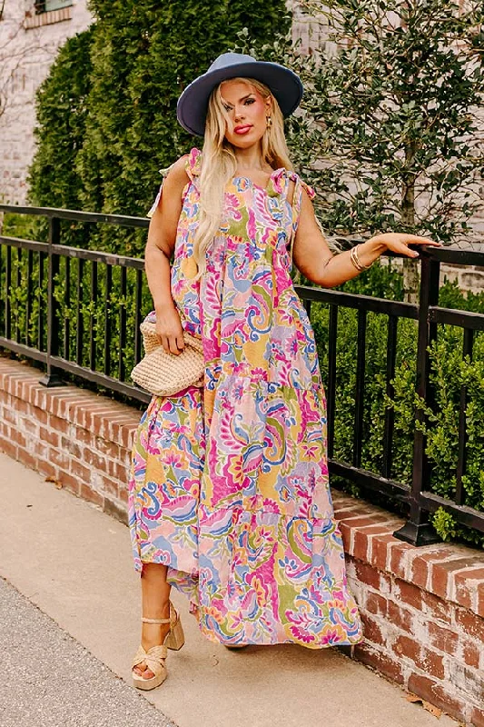 Maternity dress for a christening Resort Radiance Paisley Maxi Dress Curves