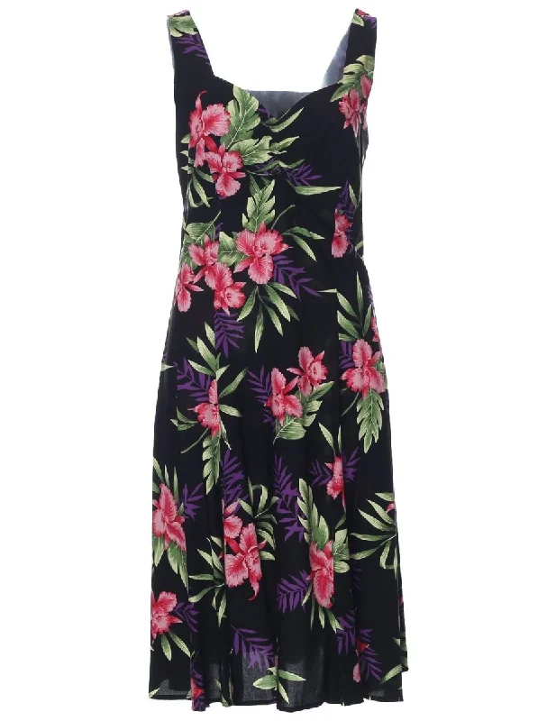Midi dresses with cold - shoulder cutouts for a trendy style Hawaiian Sundress Orchids Okalani Midi dresses with cold - shoulder cutouts for a trendy style Hawaiian Sundress Orchids Okalani