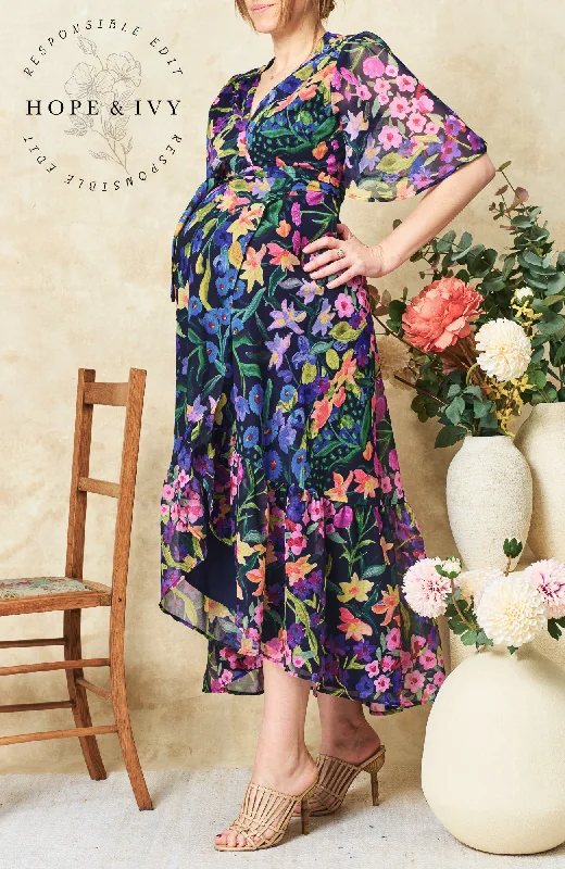 Long sleeve maternity maxi dress for winter The Nesta Maternity