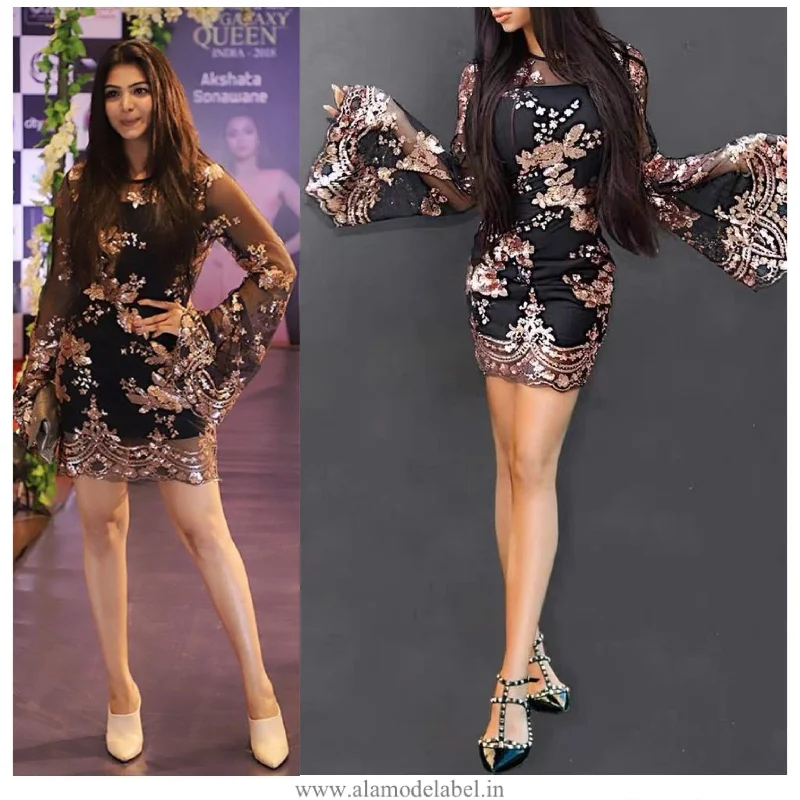 Mini dresses with beaded embellishments for a fancy event Rome Sequined Dress