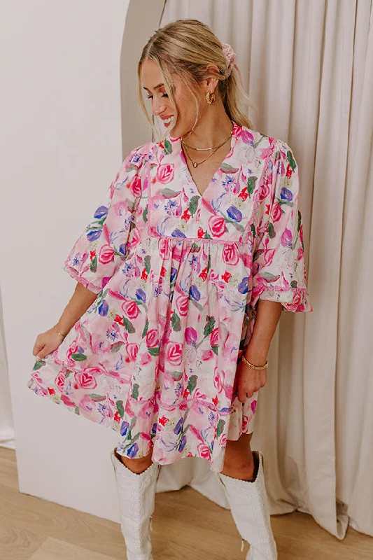 Maternity dress for a baby's first visit to the indoor garden Floral Aroma Babydoll Mini Dress Maternity dress for a baby's first visit to the indoor garden Floral Aroma Babydoll Mini Dress