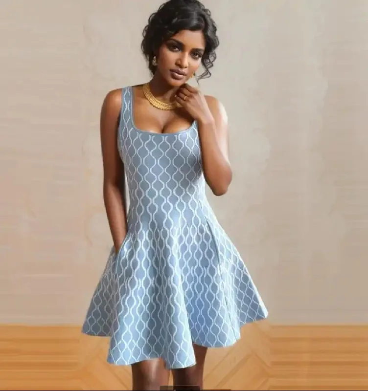Mini dresses with halter necks for a stylish choice Elegant Luxe Short Knit Dress