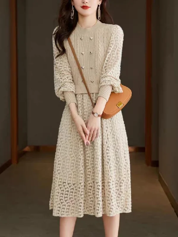 Midi dresses with cold - shoulder cutouts for a trendy style Mariana Vintage Hollow out Midi Dress Midi dresses with cold - shoulder cutouts for a trendy style Mariana Vintage Hollow out Midi Dress