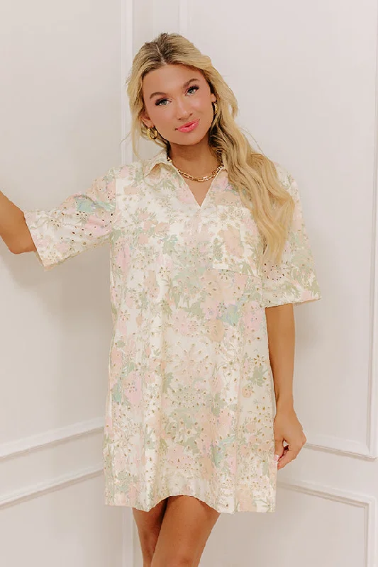 Maternity dress for work in a professional style Honeysuckle Fields Floral Eyelet Mini Dress Maternity dress for work in a professional style Honeysuckle Fields Floral Eyelet Mini Dress