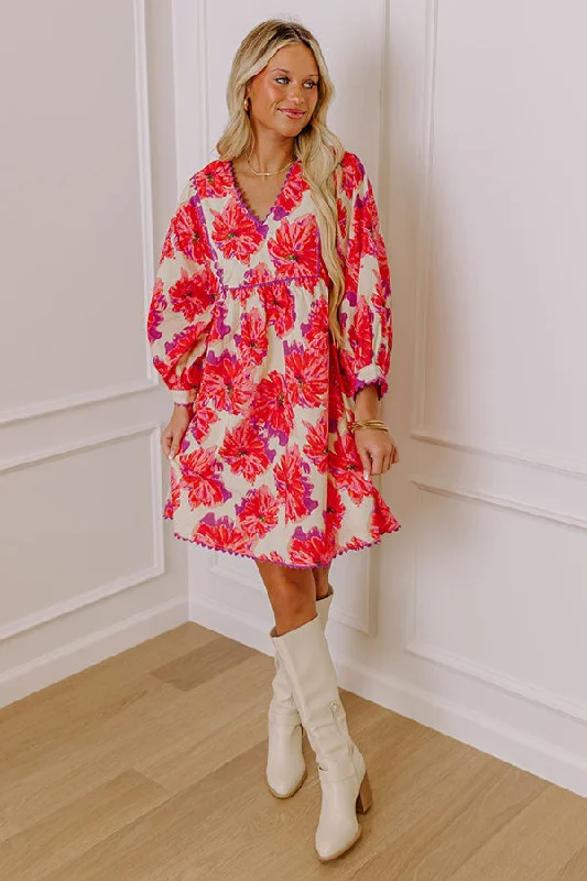 Maternity dress for a baby's first visit to the pool Tulip Fields Floral Mini Dress