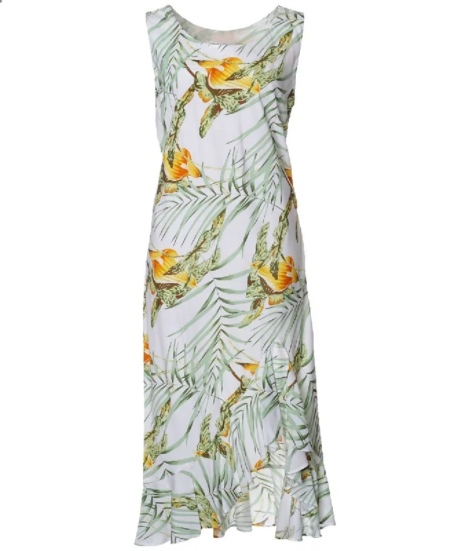 Plaid midi dresses for a fall - themed family gathering White Hawaiian Dress Napili