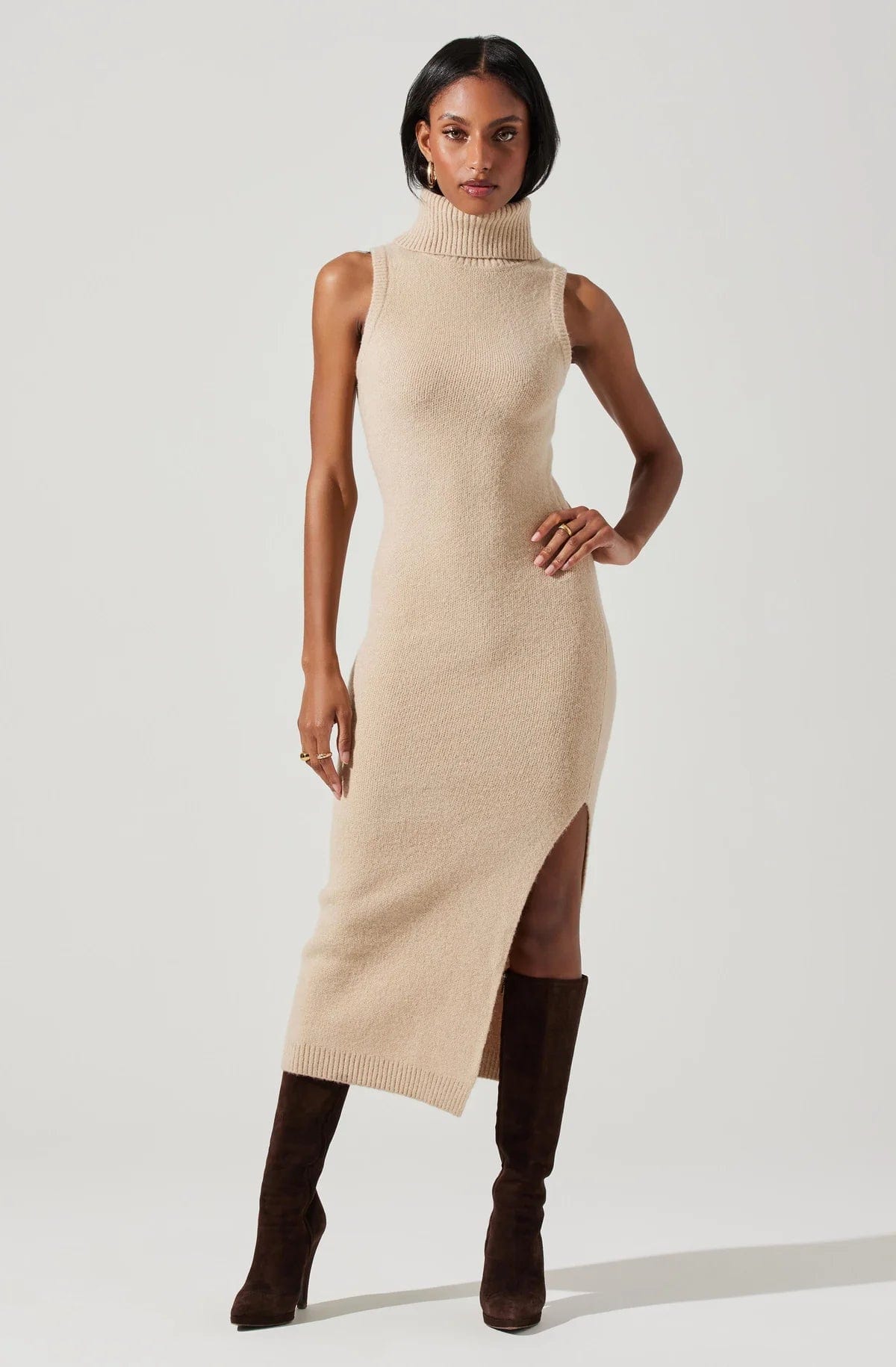 V neck maternity bodycon dress for photoshoot Irina Sweater Dress