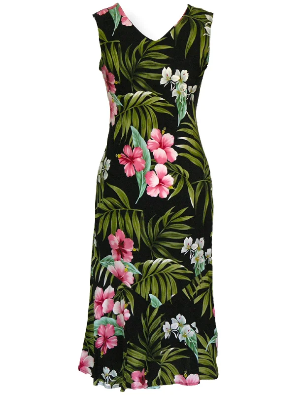 Midi dresses with satin - finish fabrics for a luxurious feel Nalani Tea Length Sleeveless Rayon Dress Midi dresses with satin - finish fabrics for a luxurious feel Nalani Tea Length Sleeveless Rayon Dress