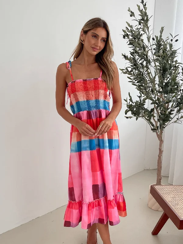 Maternity dress for a fall harvest festival Tafoya Dress - Multi Print