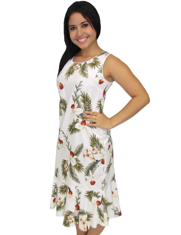 Midi dresses with tassel accents for a bohemian and free - spirited style White Midi Dress Hanapepe Tank Sleeveless Midi dresses with tassel accents for a bohemian and free - spirited style White Midi Dress Hanapepe Tank Sleeveless