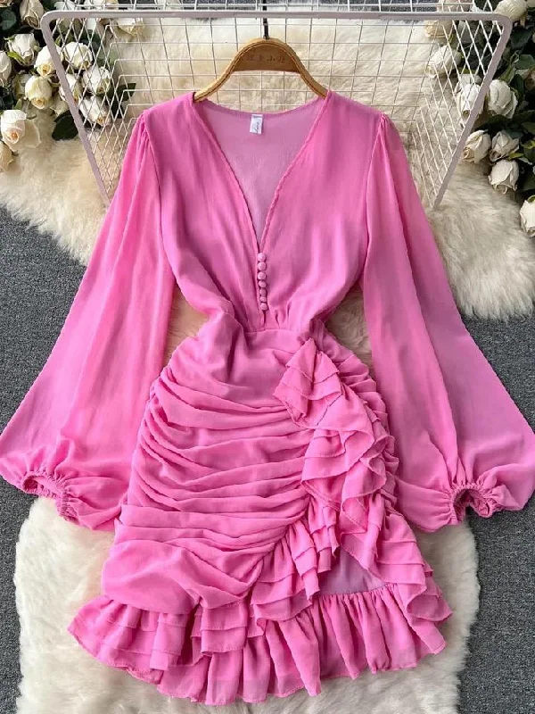 Velvet mini dresses for autumn weddings Oriana Statement Dress