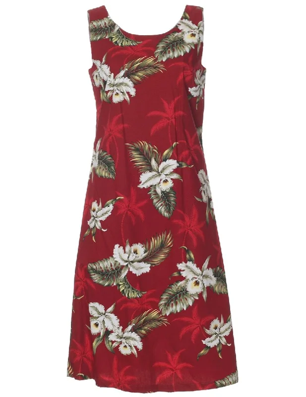 Midi dresses with fringe details for a fun and energetic style Knee Length Orchids Makani Hawaiian Dress Midi dresses with fringe details for a fun and energetic style Knee Length Orchids Makani Hawaiian Dress