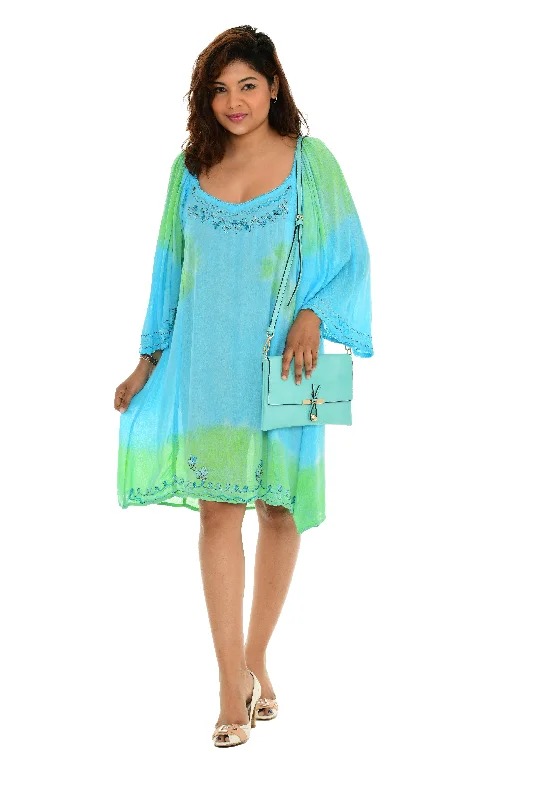 Velvet midi dresses in jewel tones for a glamorous winter event Tie-Dye Short Sleeves Mid Rayon Sundress Velvet midi dresses in jewel tones for a glamorous winter event Tie-Dye Short Sleeves Mid Rayon Sundress