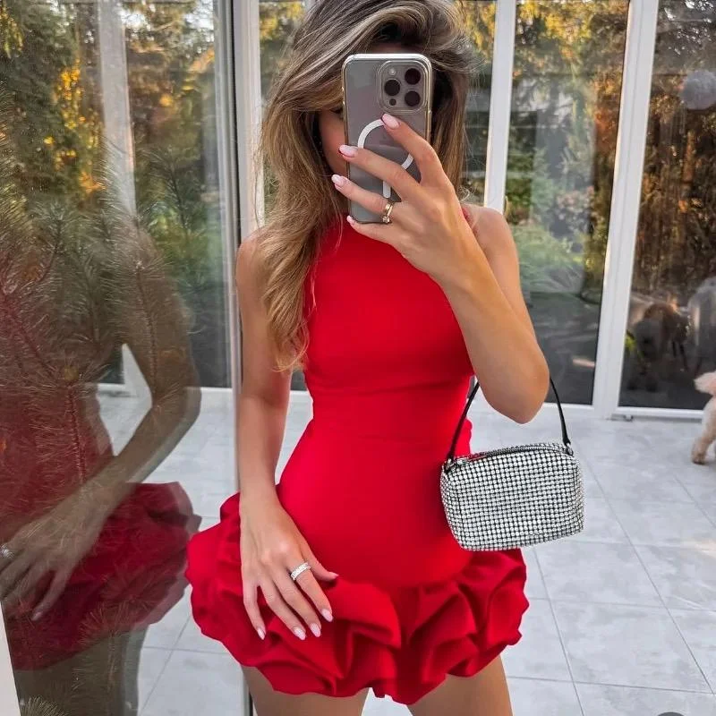 Mini dresses with belted waists for a defined silhouette Piony Statement Ruffled Dress Mini dresses with belted waists for a defined silhouette Piony Statement Ruffled Dress