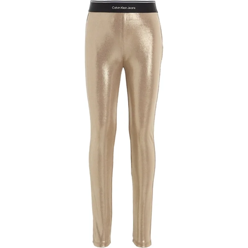 Women's Leather - Look Tight Trousers with Zipper Details in Dark Gray for an Urban StyleCalvin Klein Metallic Coated Leggings Frosted Almond Women's Leather - Look Tight Trousers with Zipper Details in Dark Gray for an Urban StyleCalvin Klein Metallic Coated Leggings Frosted Almond