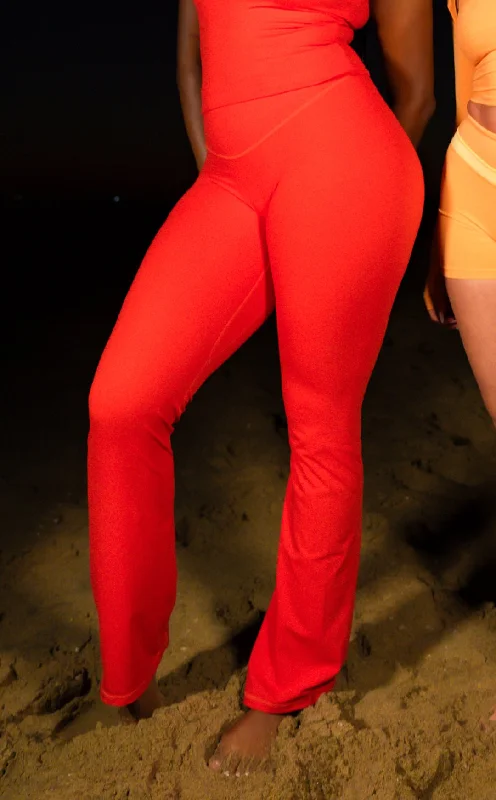 Women's High - Waisted Tight Trousers with Side Slits in Beige for a Trendy LookCloud II™ Trouser - Blood Orange Women's High - Waisted Tight Trousers with Side Slits in Beige for a Trendy LookCloud II™ Trouser - Blood Orange