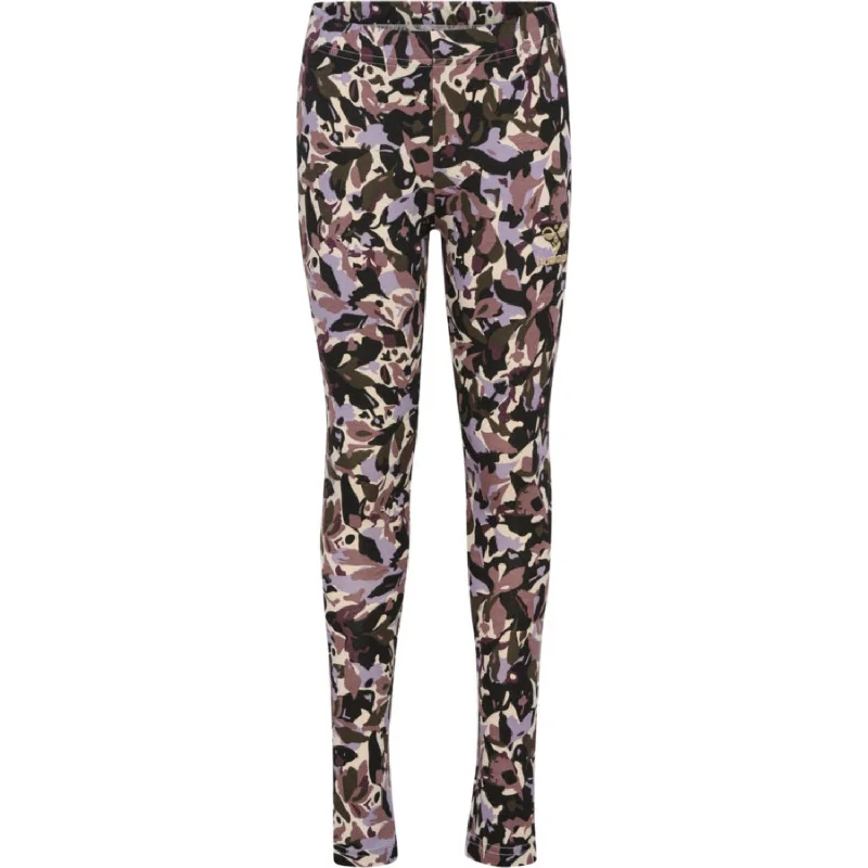 Women's Faux Leather Tight Trousers with Studded Details in Brown for an Edgy StyleHummel Black Silla Tights