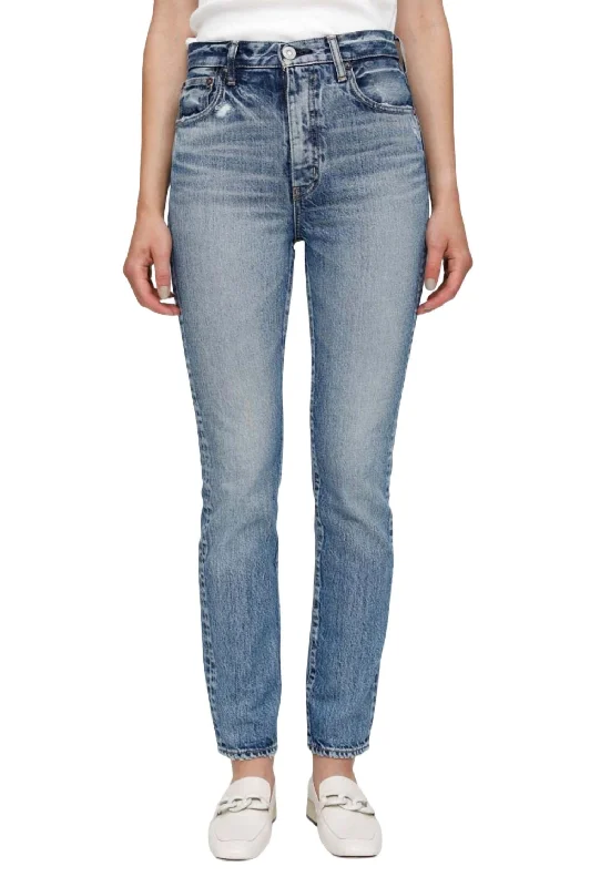 Women's Tight Trousers with Elastic Waistband in Black for Easy and Comfortable WearLombard Slim Straight Jean In Blue Women's Tight Trousers with Elastic Waistband in Black for Easy and Comfortable WearLombard Slim Straight Jean In Blue