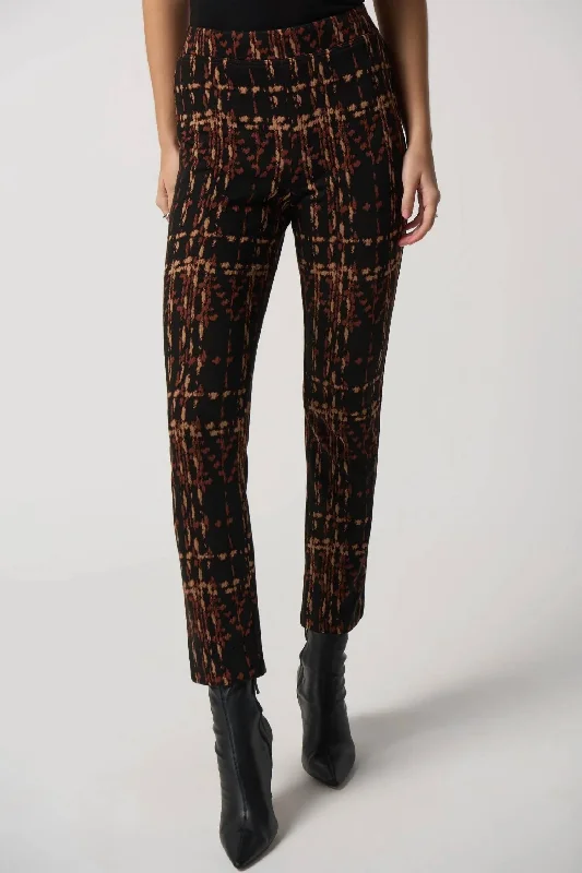 Plus Size Women's Plaid Tight Trousers in Multicolor for a Stylish and Classic LookPlaid Slim-Fit Pants In Black/multi Plus Size Women's Plaid Tight Trousers in Multicolor for a Stylish and Classic LookPlaid Slim-Fit Pants In Black/multi