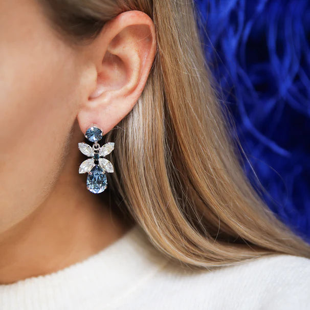 Color - Blocked Women Sweater for a Bold Fashion StatementCaroline Svedbom Blue Mini Dione Earrings Color - Blocked Women Sweater for a Bold Fashion StatementCaroline Svedbom Blue Mini Dione Earrings