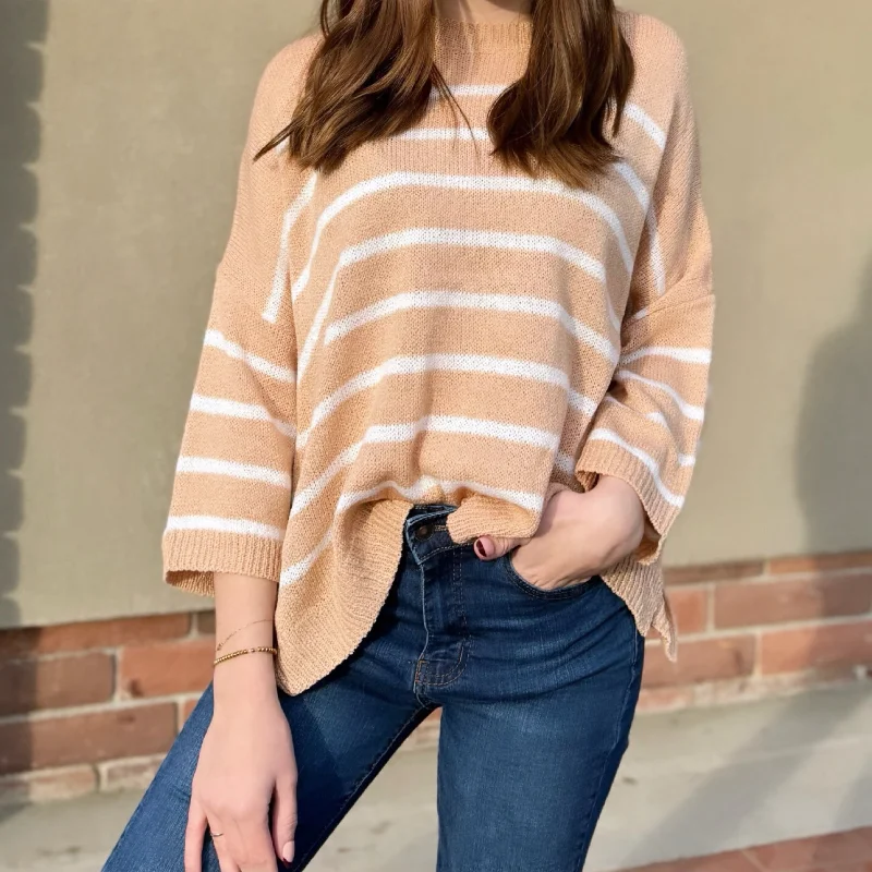 Floral Print Women Sweater for a Feminine AppealEverything About You Striped Sweater Sandstone Floral Print Women Sweater for a Feminine AppealEverything About You Striped Sweater Sandstone