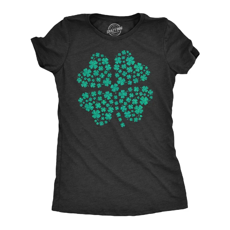 Graphic Print Women T Shirt for a Trendy StatementGlitter Clover Women's T Shirt