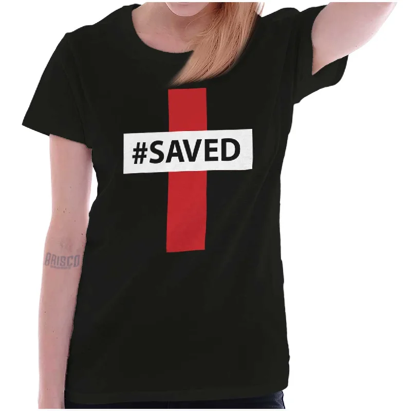 Crop Top Women T Shirt to Pair with High - Waisted BottomsHashtag Saved Ladies T Shirt Crop Top Women T Shirt to Pair with High - Waisted BottomsHashtag Saved Ladies T Shirt