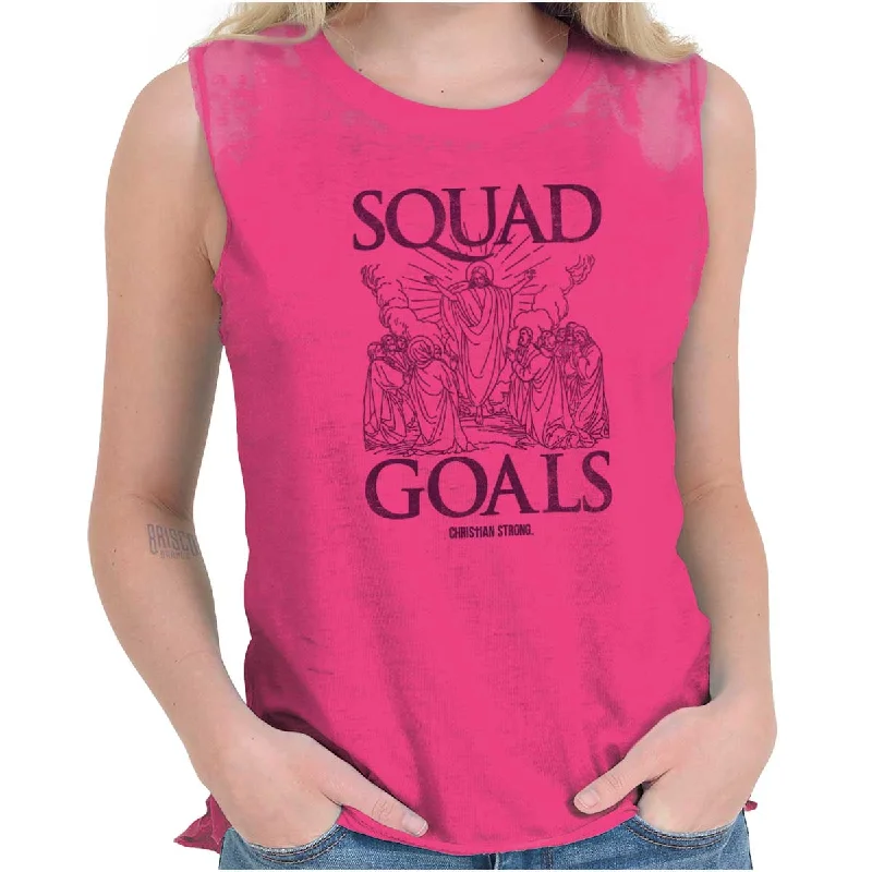 Floral Print Women T Shirt for a Feminine TouchJesus Squad Goals Junior Muscle T-shirt Floral Print Women T Shirt for a Feminine TouchJesus Squad Goals Junior Muscle T-shirt