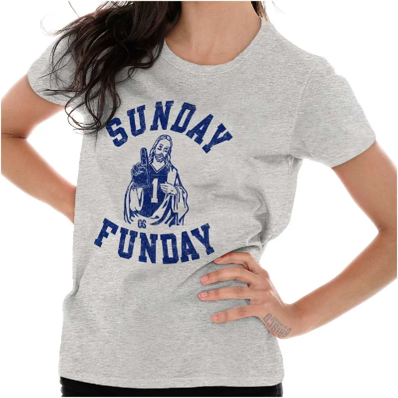 Crop Top Women T Shirt to Pair with High - Waisted BottomsJesus Sunday Funday Ladies T Shirt Crop Top Women T Shirt to Pair with High - Waisted BottomsJesus Sunday Funday Ladies T Shirt