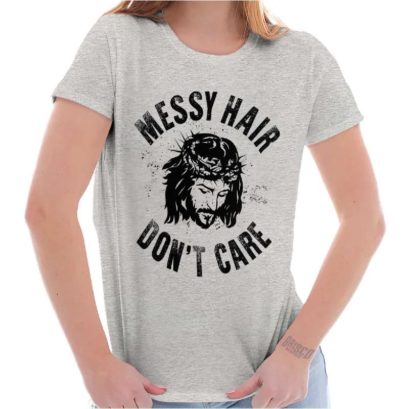 Puff Sleeve Women T Shirt for a Fashion - Forward LookMessy Hair Jesus Ladies T Shirt Puff Sleeve Women T Shirt for a Fashion - Forward LookMessy Hair Jesus Ladies T Shirt