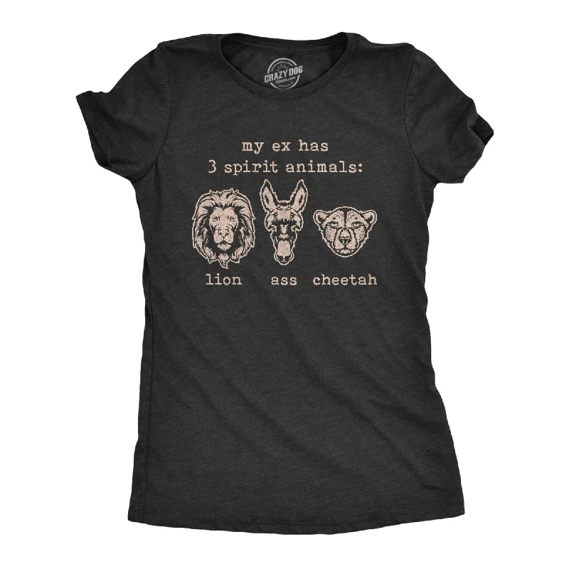 Puff Sleeve Women T Shirt for a Fashion - Forward LookMy Wife Has 3 Spirit Animals Lion Ass Cheetah Women's T Shirt Puff Sleeve Women T Shirt for a Fashion - Forward LookMy Wife Has 3 Spirit Animals Lion Ass Cheetah Women's T Shirt