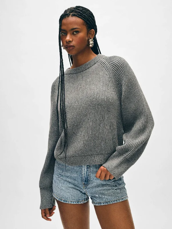 Color - Blocked Women Sweater for a Bold Fashion StatementOrganic Cotton Plaited Crewneck Color - Blocked Women Sweater for a Bold Fashion StatementOrganic Cotton Plaited Crewneck