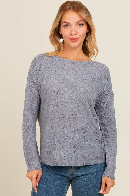 Oversized Women Sweater for a Cozy and Fashionable LookPeriwinkle Contrast Knit Panel Sweater Oversized Women Sweater for a Cozy and Fashionable LookPeriwinkle Contrast Knit Panel Sweater