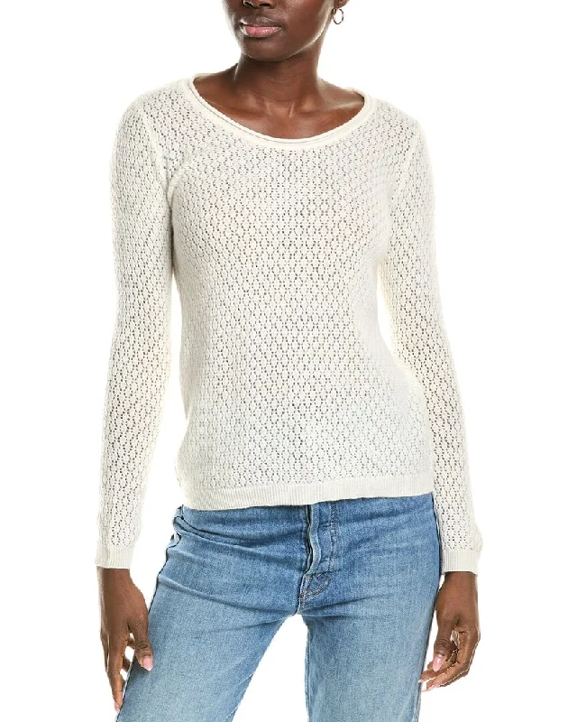 Plus - Size Women Sweater with a Flattering Fitsofiacashmere Pointelle Scoop Neck Cashmere Sweater Plus - Size Women Sweater with a Flattering Fitsofiacashmere Pointelle Scoop Neck Cashmere Sweater
