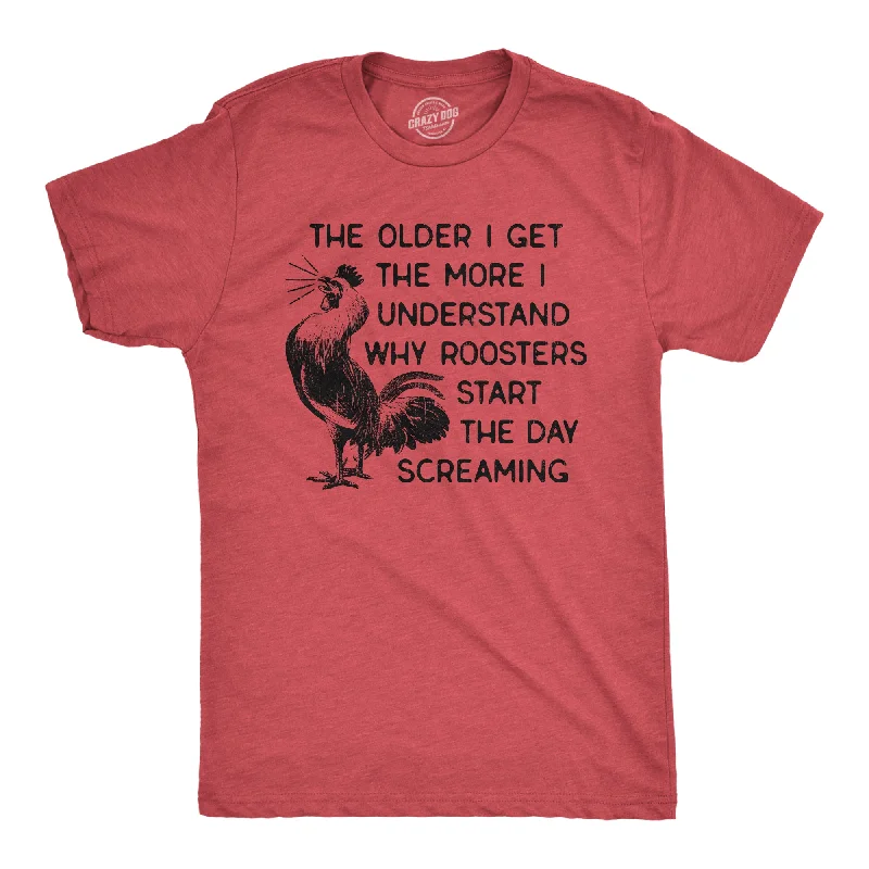 Ringer T Shirt Women with Retro - Inspired StripesThe Older I Get The More I Understand Why Roosters Start The Day Screaming Women's T Shirt Ringer T Shirt Women with Retro - Inspired StripesThe Older I Get The More I Understand Why Roosters Start The Day Screaming Women's T Shirt