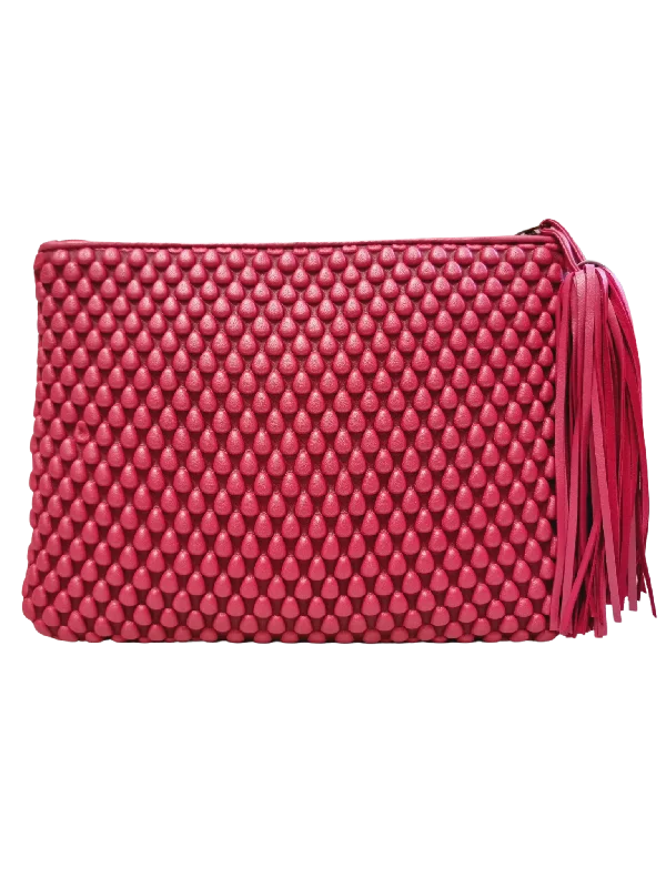 Long - Sleeve Women Sweater with Ribbed CuffsTissa Fontaneda Neon Pink Metal Spanish Nappa Leather XL Pochette Long - Sleeve Women Sweater with Ribbed CuffsTissa Fontaneda Neon Pink Metal Spanish Nappa Leather XL Pochette