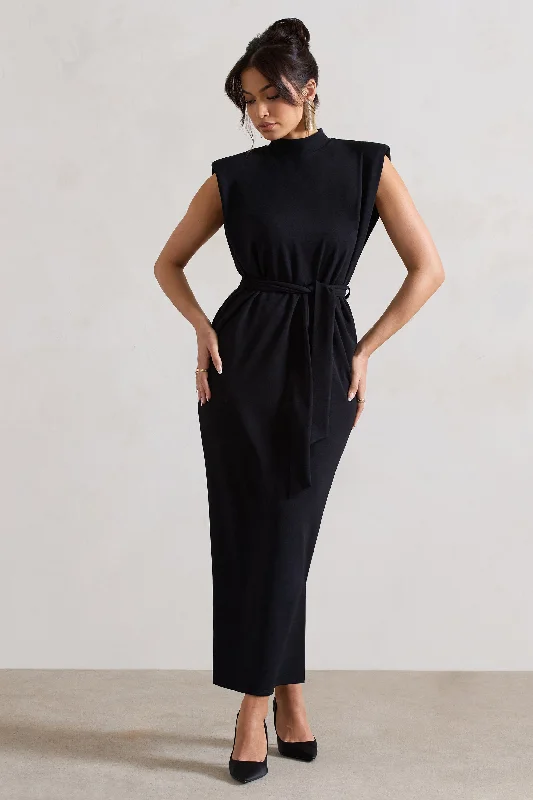 Sleeveless Women Dress in Bright Colors for Summer PartiesSleeveless Women Dress in Bright Colors for Summer PartiesAbbie | Black High-Neck Maxi Dress With Tie Waist Sleeveless Women Dress in Bright Colors for Summer PartiesSleeveless Women Dress in Bright Colors for Summer PartiesAbbie | Black High-Neck Maxi Dress With Tie Waist