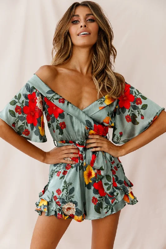 Off - the - Shoulder Women Dress for a Romantic and Feminine LookOff - the - Shoulder Women Dress for a Romantic and Feminine LookAmbrosia Off-Shoulder Floral Romper Sage Off - the - Shoulder Women Dress for a Romantic and Feminine LookOff - the - Shoulder Women Dress for a Romantic and Feminine LookAmbrosia Off-Shoulder Floral Romper Sage