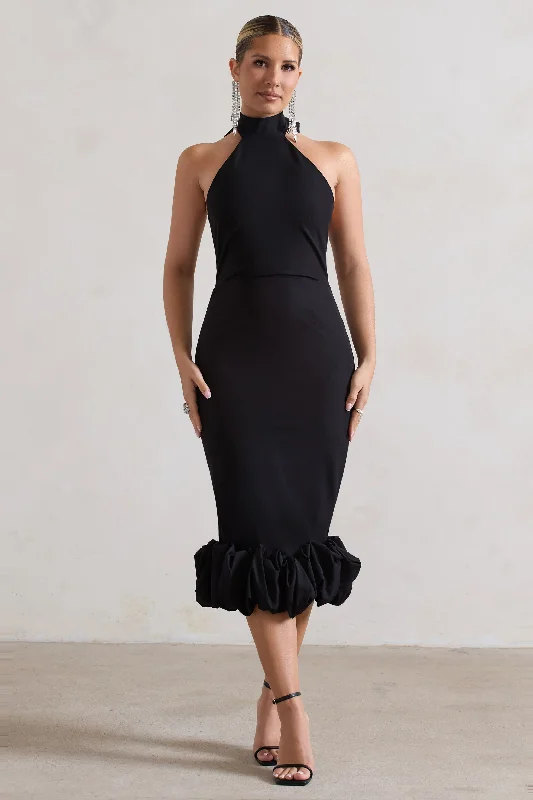 Sleeveless Women Dress in Bright Colors for Summer PartiesSleeveless Women Dress in Bright Colors for Summer PartiesAshton | Black High-Neck Midi Dress With Ruffle Hem Sleeveless Women Dress in Bright Colors for Summer PartiesSleeveless Women Dress in Bright Colors for Summer PartiesAshton | Black High-Neck Midi Dress With Ruffle Hem