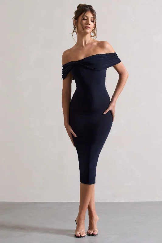 Lace - Embellished Women Dress for an Elegant and Sophisticated AppearanceLace - Embellished Women Dress for an Elegant and Sophisticated AppearanceKeely | Navy Bodycon Twisted Bardot Midi Dress Lace - Embellished Women Dress for an Elegant and Sophisticated AppearanceLace - Embellished Women Dress for an Elegant and Sophisticated AppearanceKeely | Navy Bodycon Twisted Bardot Midi Dress