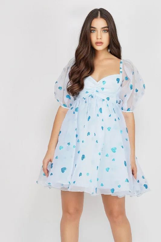 Mermaid - Style Women Dress with a Fitted Silhouette for Special OccasionsMermaid - Style Women Dress with a Fitted Silhouette for Special OccasionsMelanie Puff Sleeve Dress in Blue Heart Mermaid - Style Women Dress with a Fitted Silhouette for Special OccasionsMermaid - Style Women Dress with a Fitted Silhouette for Special OccasionsMelanie Puff Sleeve Dress in Blue Heart