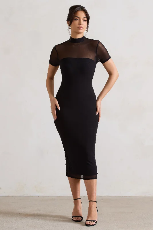 Strapless Women Dress with a Built - in Bra for Comfort and SupportStrapless Women Dress with a Built - in Bra for Comfort and SupportMelinda | Black High-Neck Short Sleeve Midi Dress Strapless Women Dress with a Built - in Bra for Comfort and SupportStrapless Women Dress with a Built - in Bra for Comfort and SupportMelinda | Black High-Neck Short Sleeve Midi Dress