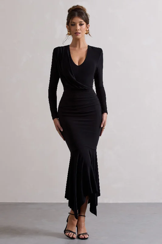 Printed Abstract Women Dress for a Modern and Artistic AppealPrinted Abstract Women Dress for a Modern and Artistic AppealMilena | Black Plunge-Neck Maxi Dress With Draped Hem Printed Abstract Women Dress for a Modern and Artistic AppealPrinted Abstract Women Dress for a Modern and Artistic AppealMilena | Black Plunge-Neck Maxi Dress With Draped Hem