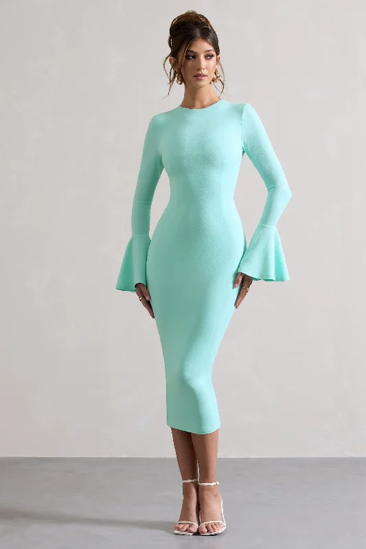 Halter Neck Women Dress to Show Off the Shoulders and NecklineHalter Neck Women Dress to Show Off the Shoulders and NecklineRhyanne | Mint Bodycon Flared-Sleeve Midi Dress Halter Neck Women Dress to Show Off the Shoulders and NecklineHalter Neck Women Dress to Show Off the Shoulders and NecklineRhyanne | Mint Bodycon Flared-Sleeve Midi Dress