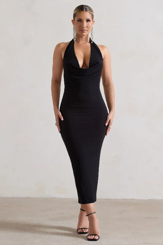 Pleated Women Dress with a Timeless and Elegant TexturePleated Women Dress with a Timeless and Elegant TextureRoulette | Black Cowl-Neck Midi Dress Pleated Women Dress with a Timeless and Elegant TexturePleated Women Dress with a Timeless and Elegant TextureRoulette | Black Cowl-Neck Midi Dress
