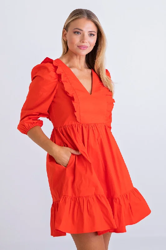 Mini Women Dress with a Short Hem for a Young and Trendy StyleMini Women Dress with a Short Hem for a Young and Trendy StyleTomato Poplin Ruffle Tier Dress Mini Women Dress with a Short Hem for a Young and Trendy StyleMini Women Dress with a Short Hem for a Young and Trendy StyleTomato Poplin Ruffle Tier Dress