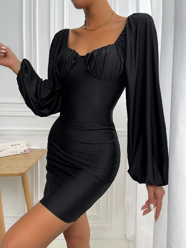 Plus Size Women Dress with a Flattering A - Line Cut for Comfort and Style Plus Size Women Dress with a Flattering A - Line Cut for Comfort and Style KittenAlarm - Ruched Bust Lantern Sleeve Bodycon Dress Plus Size Women Dress with a Flattering A - Line Cut for Comfort and Style Plus Size Women Dress with a Flattering A - Line Cut for Comfort and Style KittenAlarm - Ruched Bust Lantern Sleeve Bodycon Dress